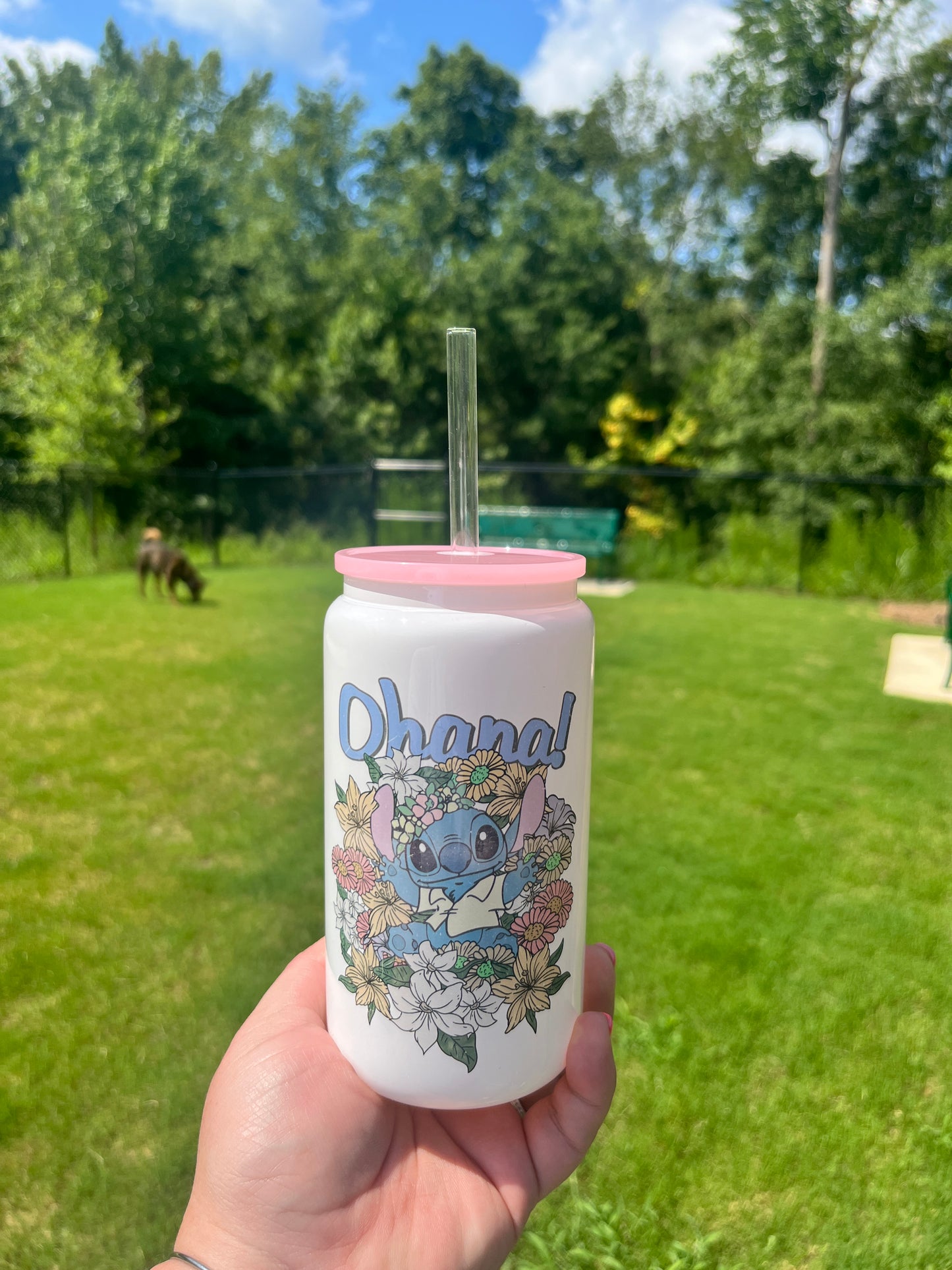 Stitch Ohana Glasscup