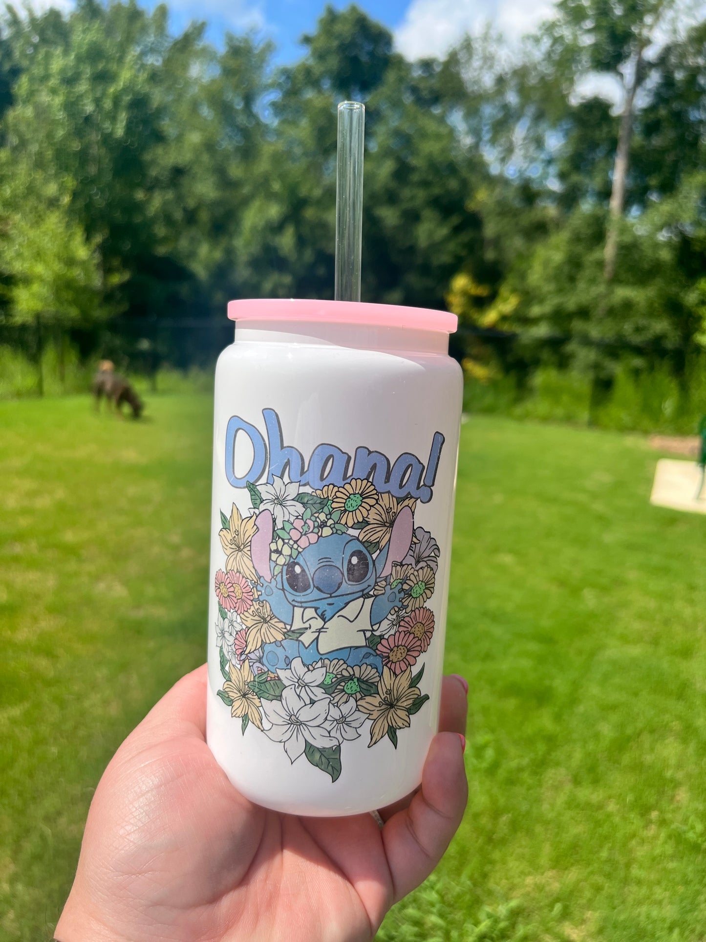 Stitch Ohana Glasscup