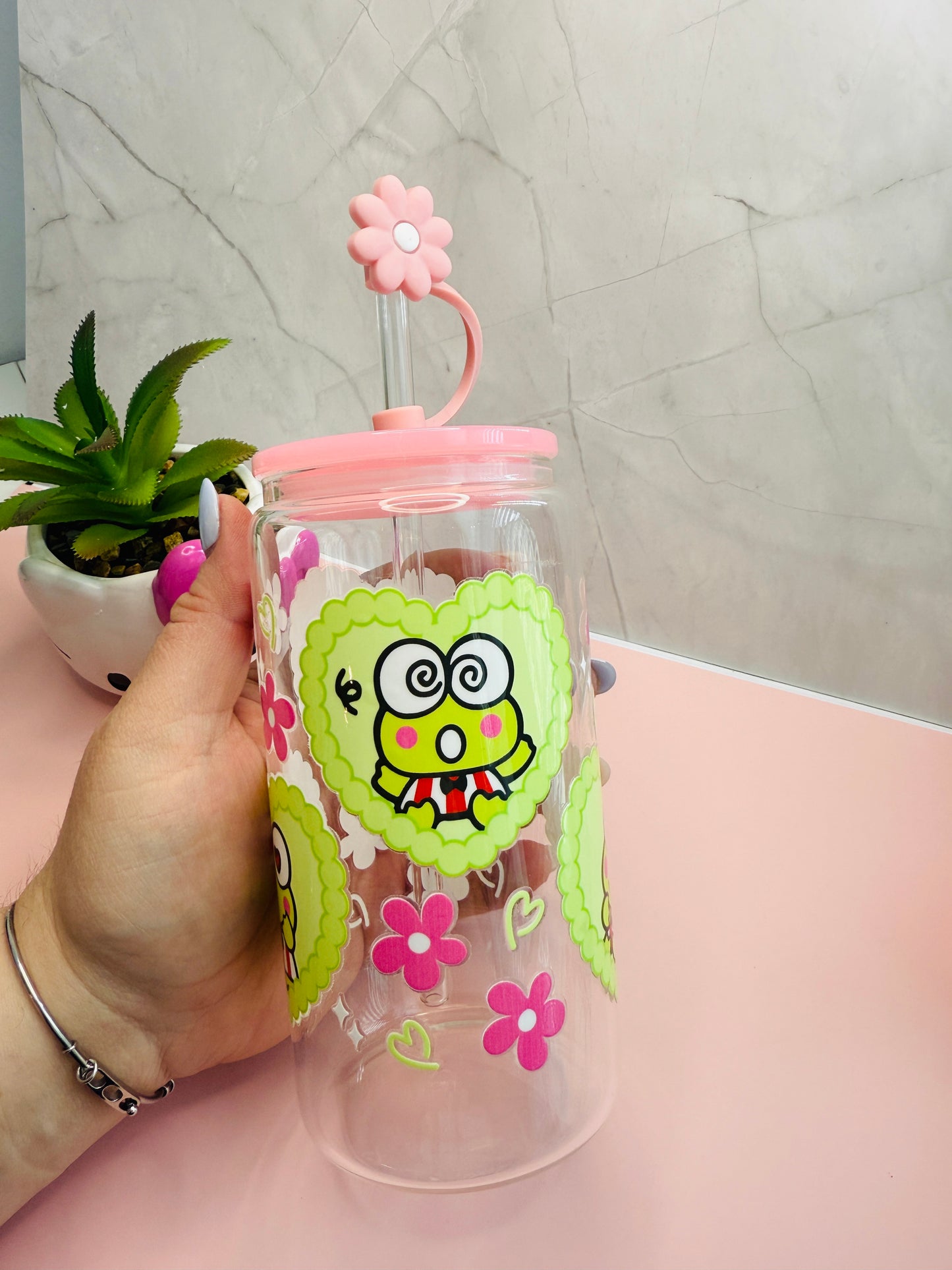 Keroppi Glasscup UV-DTF