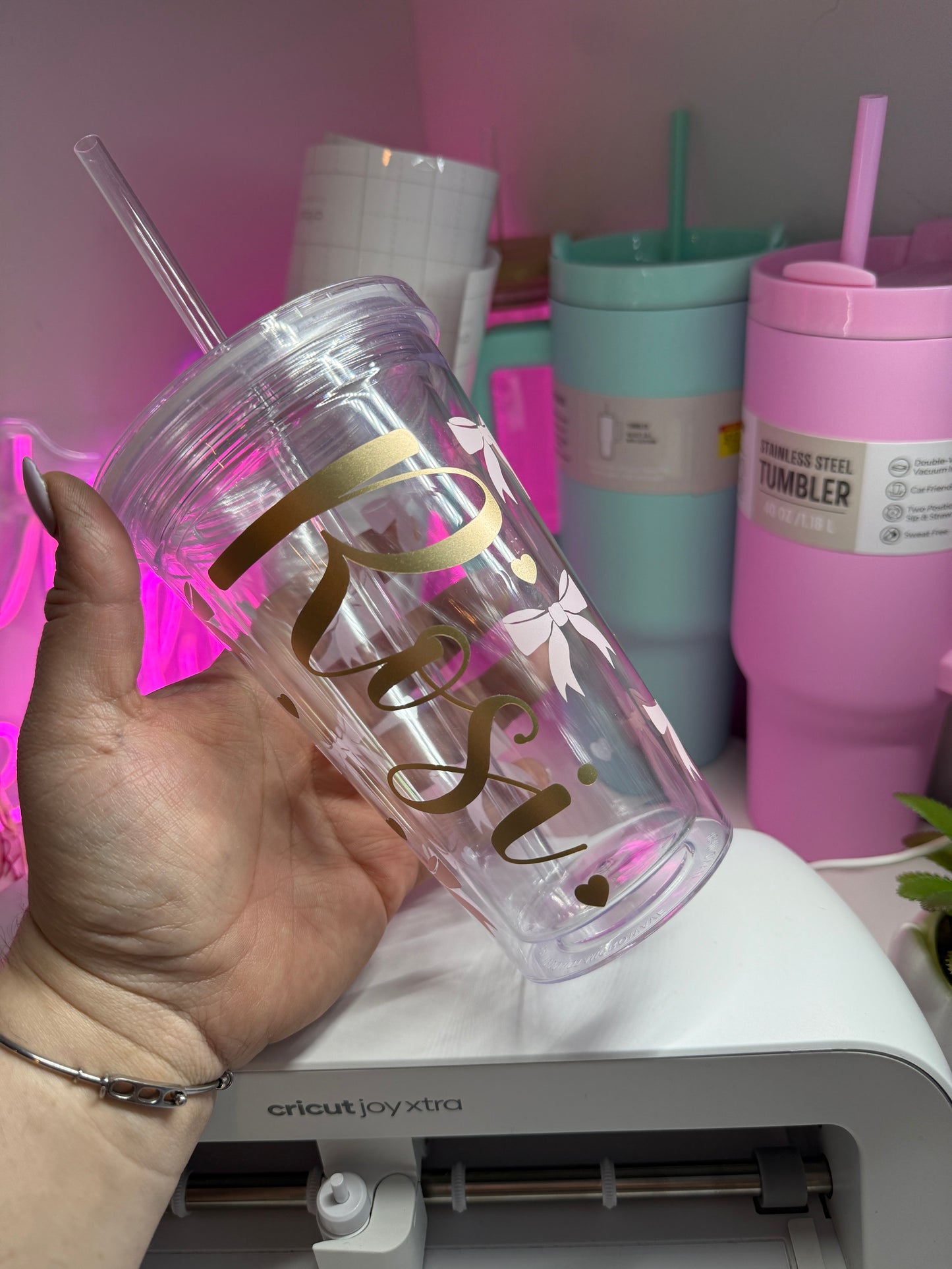Clear coquette cup