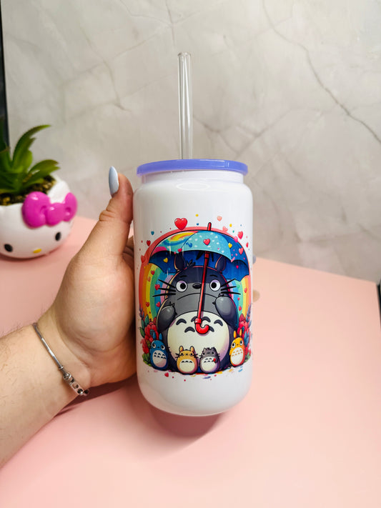 Rainbow Totoro Glasscup