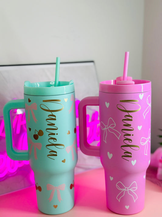 Coquette  and cherry Personalized Thermos