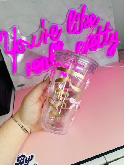 Clear coquette cup