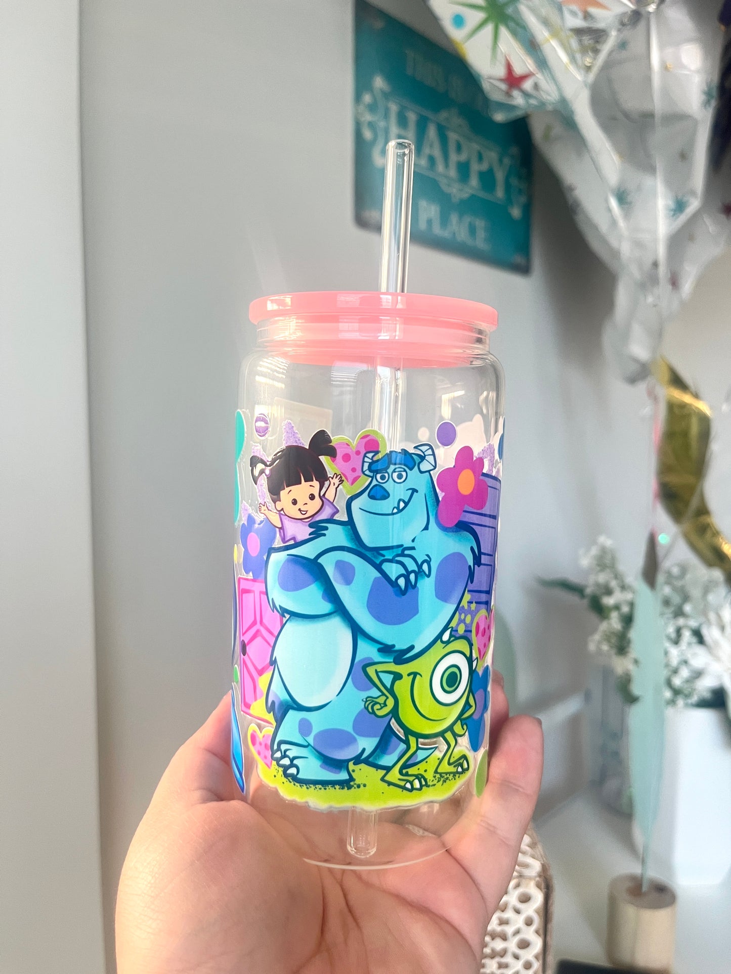 Monster Inc Glasscup UV-DTF